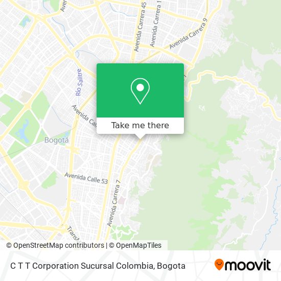 C T T Corporation Sucursal Colombia map