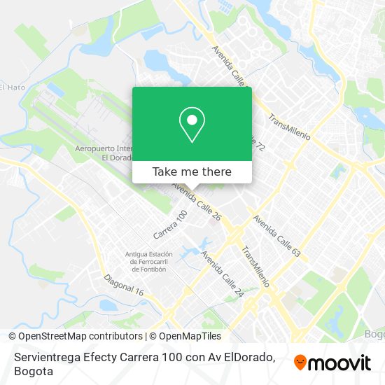 Servientrega Efecty Carrera 100 con Av ElDorado map
