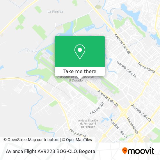 Avianca Flight AV9223 BOG-CLO map