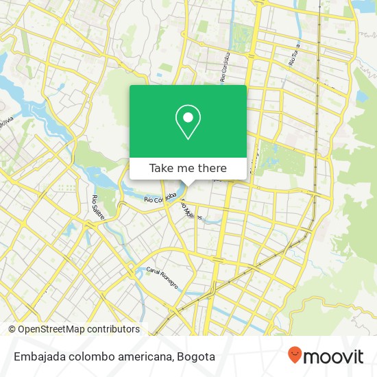 Embajada colombo americana map