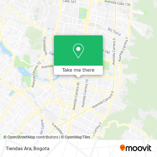 Tiendas Ara map