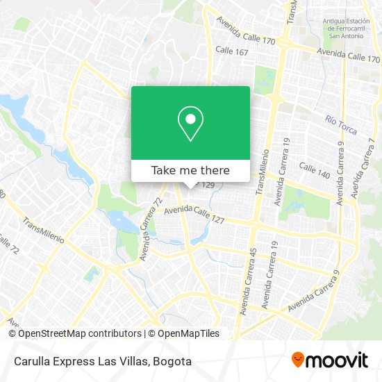 Mapa de Carulla Express Las Villas
