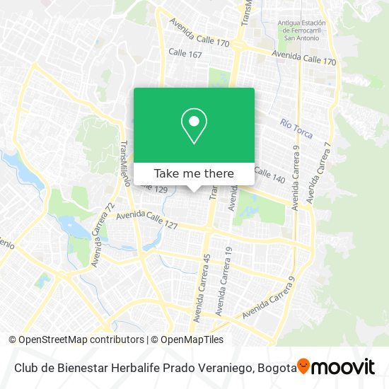 Mapa de Club de Bienestar Herbalife Prado Veraniego