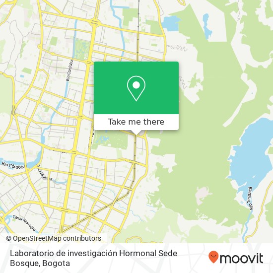Mapa de Laboratorio de investigación Hormonal Sede Bosque