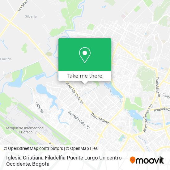 Iglesia Cristiana Filadelfia Puente Largo Unicentro Occidente map