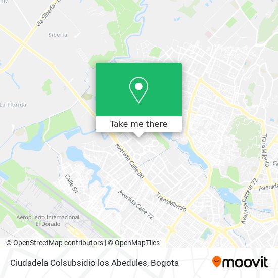 Mapa de Ciudadela Colsubsidio los Abedules