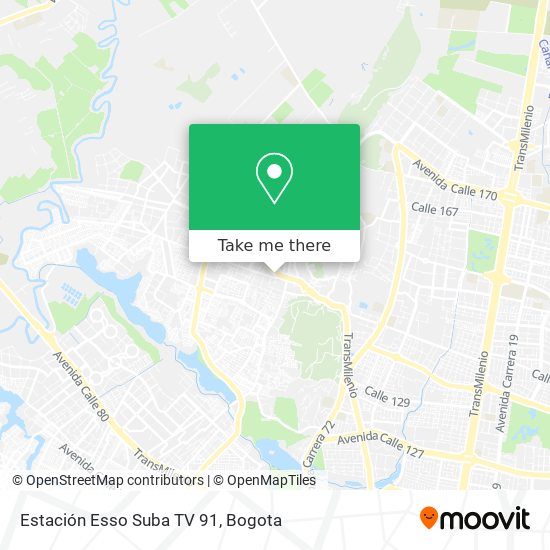 Estación Esso Suba TV 91 map