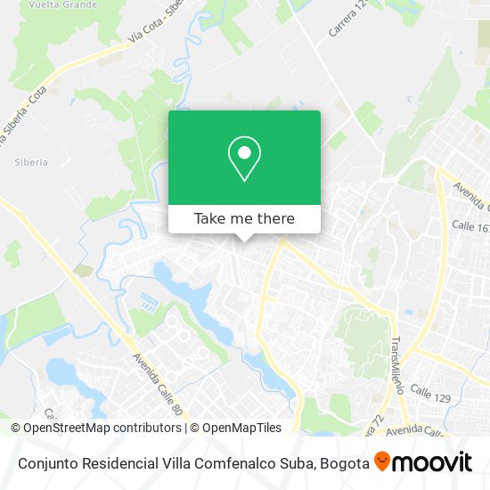 Mapa de Conjunto Residencial Villa Comfenalco Suba