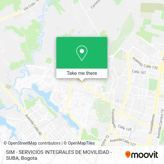 SIM - SERVICIOS INTEGRALES DE MOVILIDAD -SUBA map
