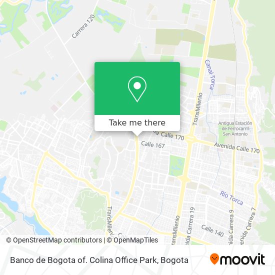 Mapa de Banco de Bogota of. Colina Office Park