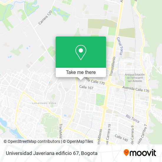 Universidad Javeriana edificio 67 map