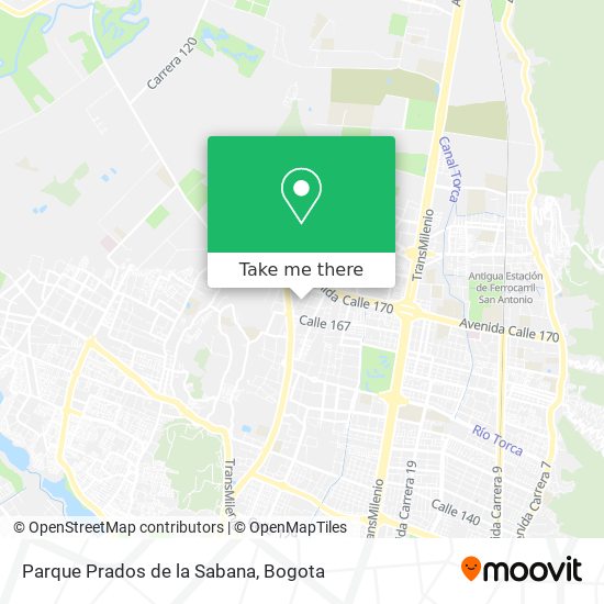 Parque Prados de la Sabana map