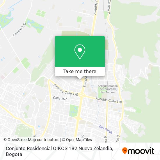 Mapa de Conjunto Residencial OIKOS 182 Nueva Zelandia