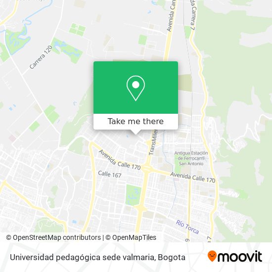 Universidad pedagógica sede valmaria map