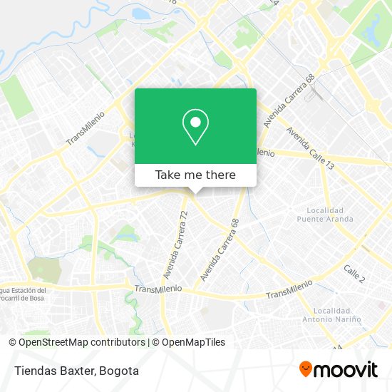 Tiendas Baxter map