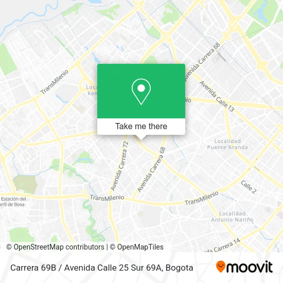 Carrera 69B / Avenida Calle 25 Sur 69A map