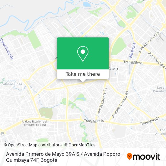 Avenida Primero de Mayo 39A S / Avenida Poporo Quimbaya 74F map