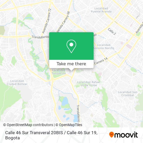 Mapa de Calle 46 Sur Transveral 20BIS / Calle 46 Sur 19