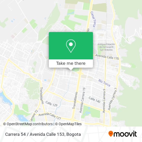 Mapa de Carrera 54 / Avenida Calle 153