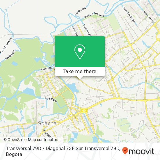 Mapa de Transversal 79D / Diagonal 73F Sur Transversal 79D