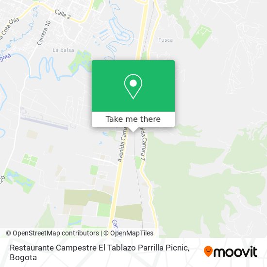 Mapa de Restaurante Campestre El Tablazo Parrilla Picnic