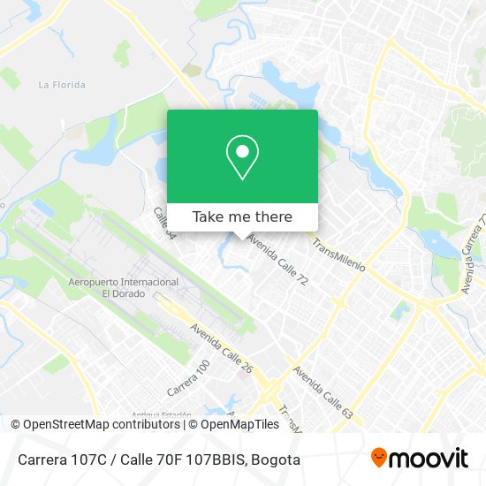 Mapa de Carrera 107C / Calle 70F 107BBIS