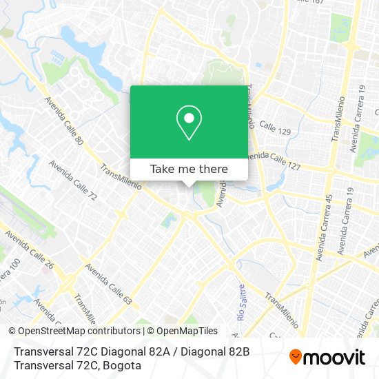 Mapa de Transversal 72C Diagonal 82A / Diagonal 82B Transversal 72C