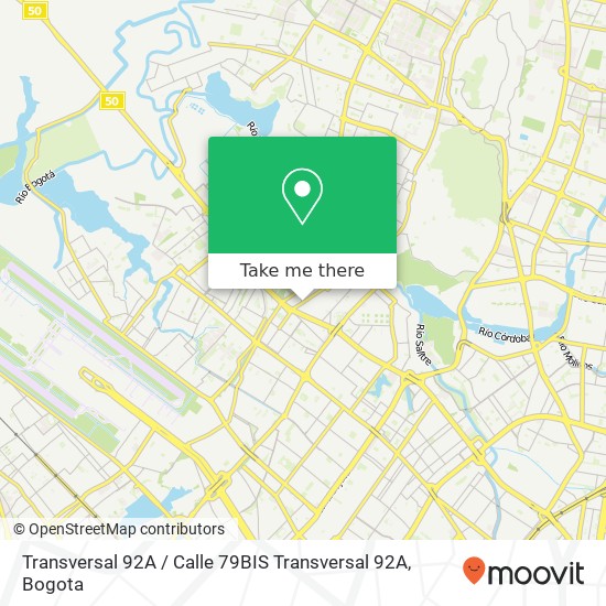Mapa de Transversal 92A / Calle 79BIS Transversal 92A