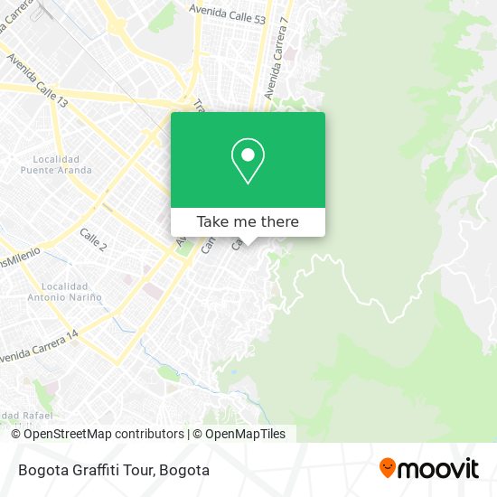 Bogota Graffiti Tour map