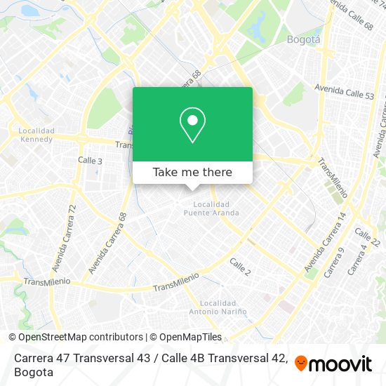 Mapa de Carrera 47 Transversal 43 / Calle 4B Transversal 42