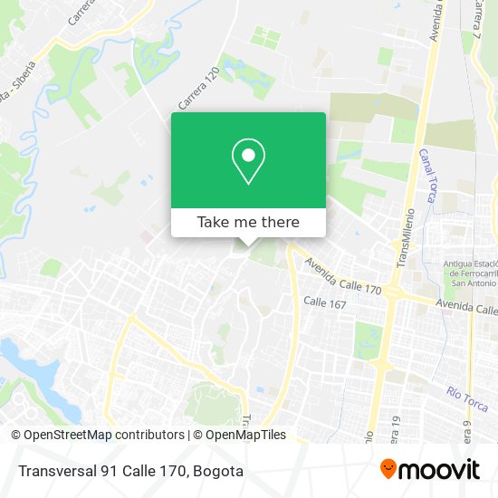 Mapa de Transversal 91 Calle 170