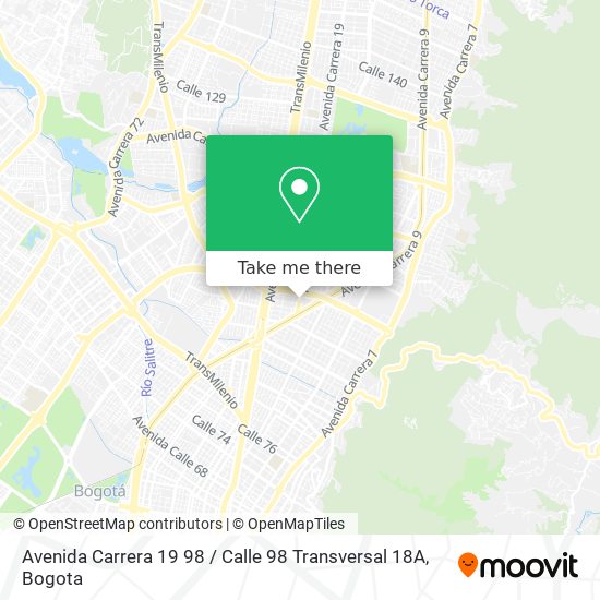 Avenida Carrera 19 98 / Calle 98 Transversal 18A map