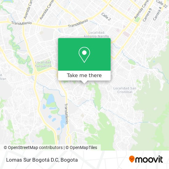 Lomas Sur Bogotá D.C map