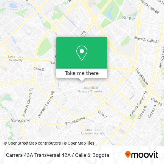 Carrera 43A Transversal 42A / Calle 6 map