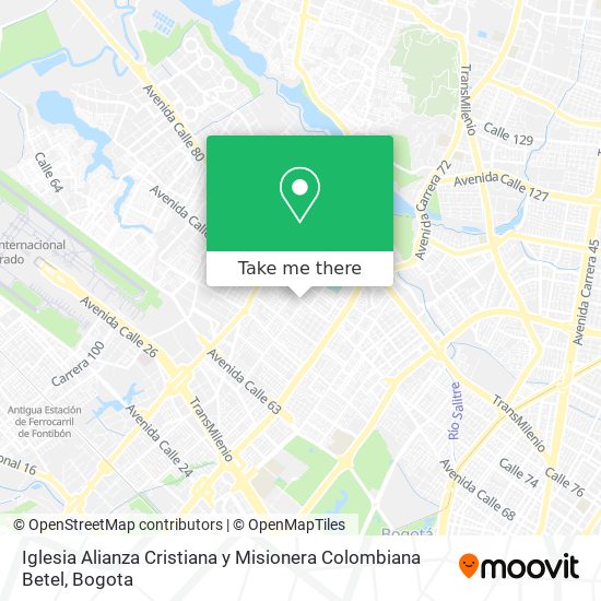 Mapa de Iglesia Alianza Cristiana y Misionera Colombiana Betel