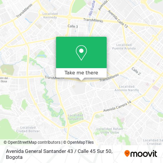 Avenida General Santander 43 / Calle 45 Sur 50 map