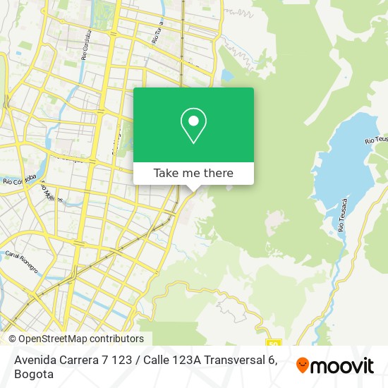 Mapa de Avenida Carrera 7 123 / Calle 123A Transversal 6