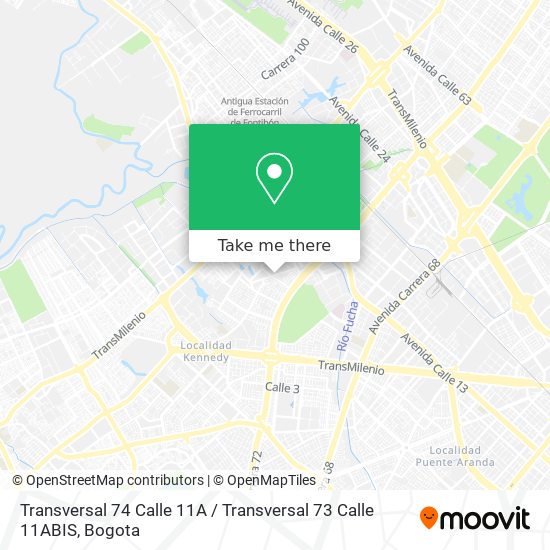 Mapa de Transversal 74 Calle 11A / Transversal 73 Calle 11ABIS