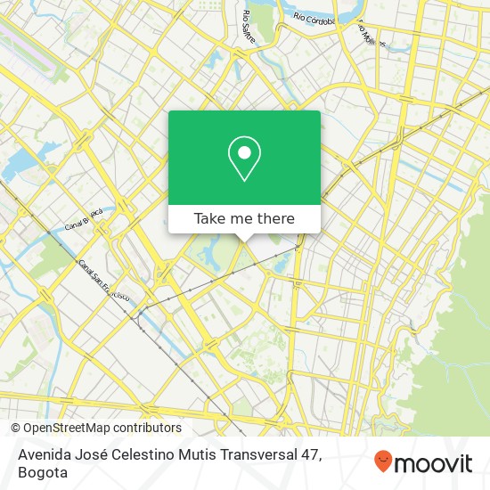 Avenida José Celestino Mutis Transversal 47 map