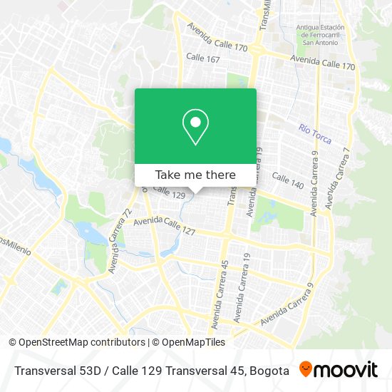 Transversal 53D / Calle 129 Transversal 45 map