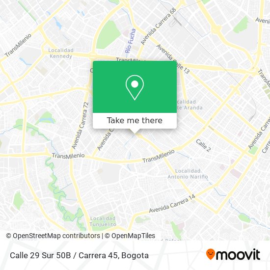 Mapa de Calle 29 Sur 50B / Carrera 45