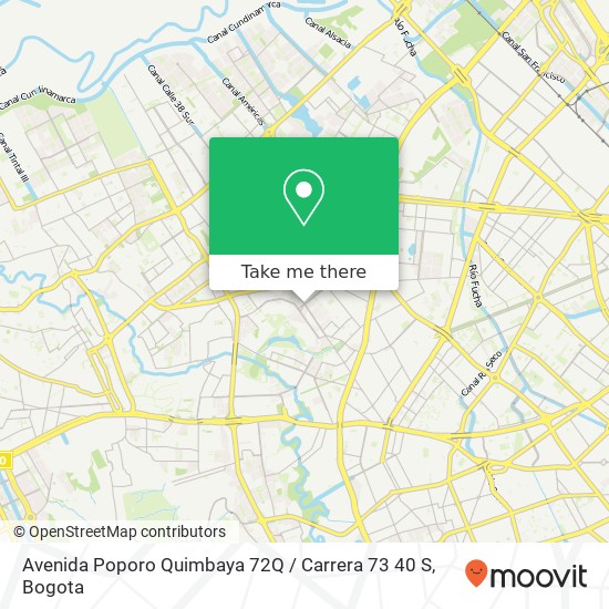 Mapa de Avenida Poporo Quimbaya 72Q / Carrera 73 40 S