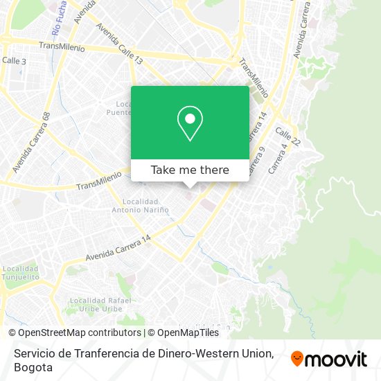 Servicio de Tranferencia de Dinero-Western Union map