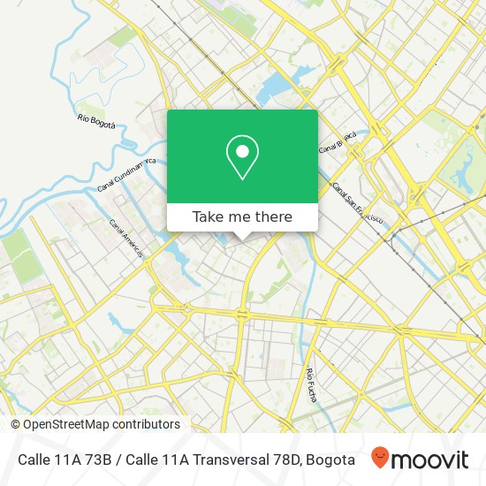 Calle 11A 73B / Calle 11A Transversal 78D map