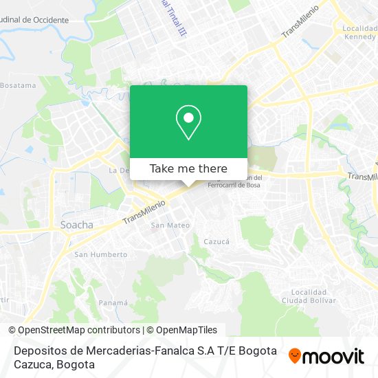 Depositos de Mercaderias-Fanalca S.A T / E Bogota Cazuca map