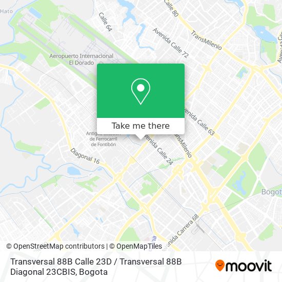 Transversal 88B Calle 23D / Transversal 88B Diagonal 23CBIS map