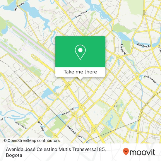 Avenida José Celestino Mutis Transversal 85 map