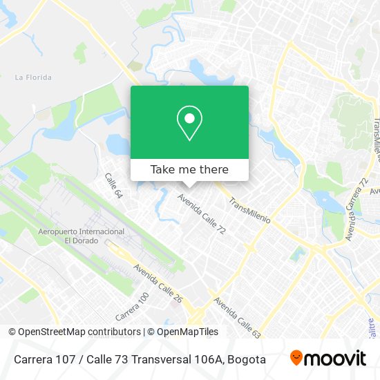 Carrera 107 / Calle 73 Transversal 106A map