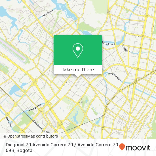 Mapa de Diagonal 70 Avenida Carrera 70 / Avenida Carrera 70 69B