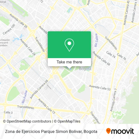 Mapa de Zona de Ejercicios Parque Simon Bolivar